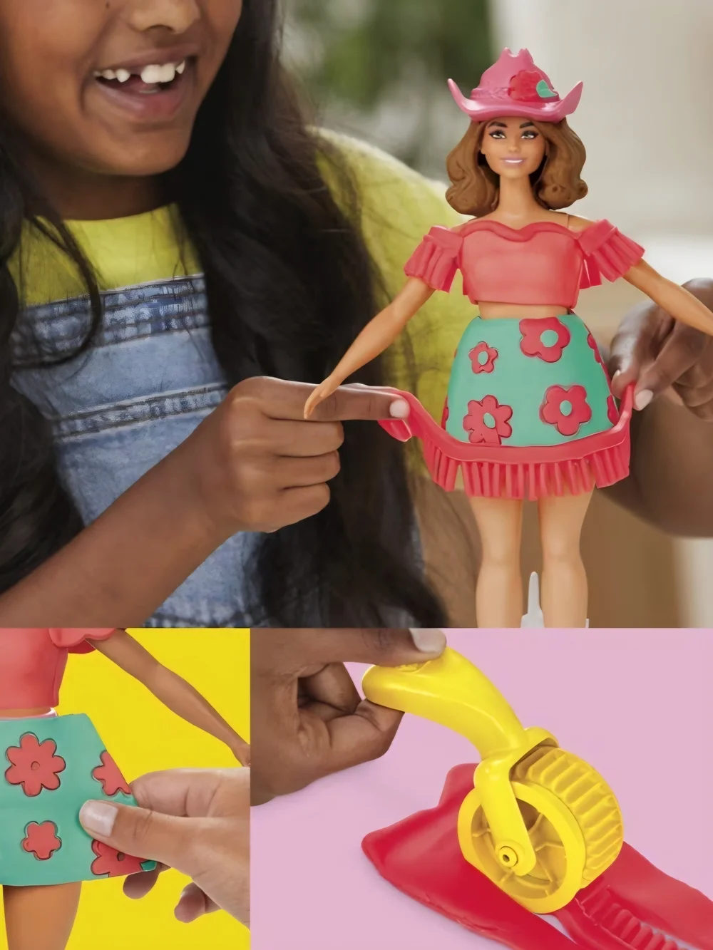 Barbie Play-Doh Fashion Maker Doll Set Pink Green Red